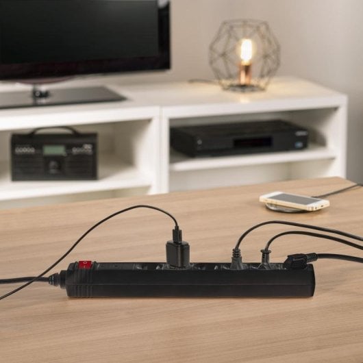 Steckdosenleiste Hama 00223153 6 Steckplätze mit Überspannungsschutz und Schalter