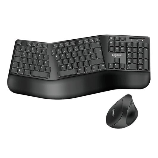 Teclado LOGILINK ID0211 inalámbrico completo QWERTZ con ratón incluido y reposamuñecas