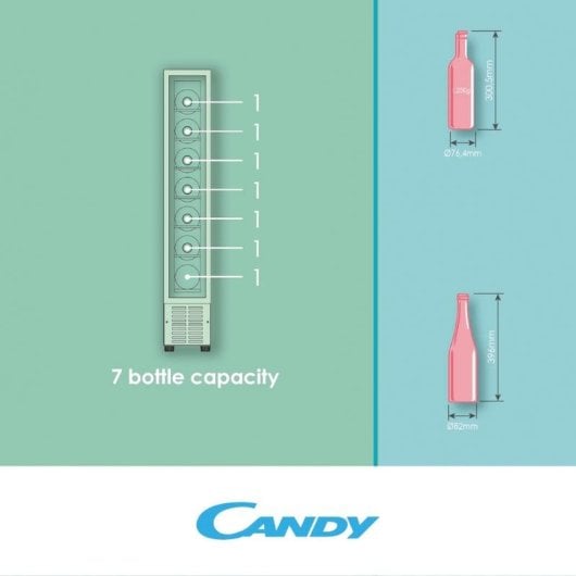 Enfriador de vinho Candy DiVino CCVB 15/1 integrado 7 garrafas LED preto