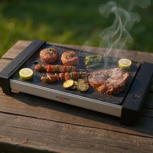 Grelhador Elétrico JATA JEGR3000 Retangular Display Digital 2700 W Granite