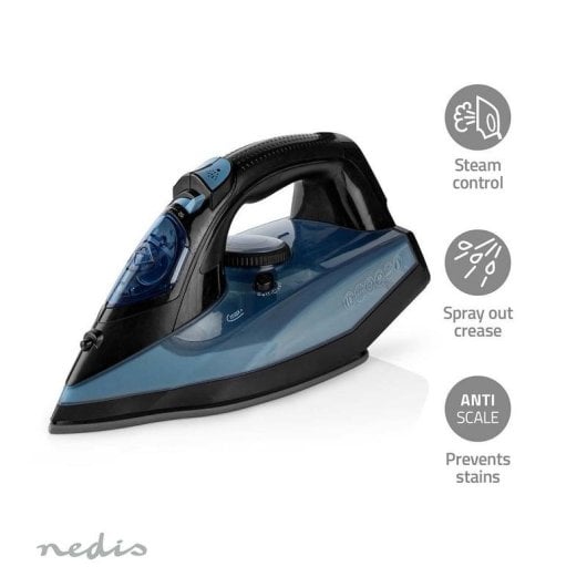 Plancha Nedis IRON2000 suela cerámica 2600W vapor continuo 0,32L azul