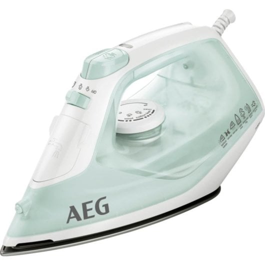 Plancha AEG 950 008 640 SoftGlide 2400W vapor 110g/min cable 1,95m ámbar blanco