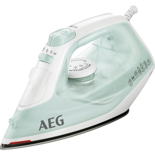 Plancha AEG 950 008 640 SoftGlide 2400W vapor 110g/min cable 1,95m ámbar blanco