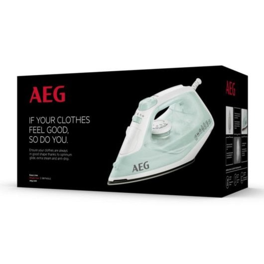 Plancha AEG 950 008 640 SoftGlide 2400W vapor 110g/min cable 1,95m ámbar blanco