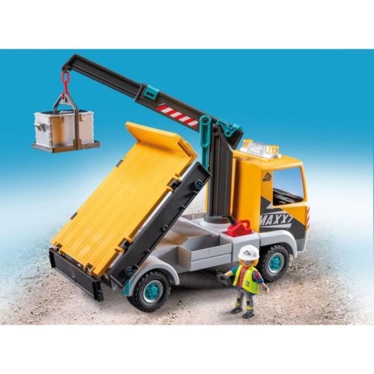 Grue de levage Playmobil Action 71750 multicolore avec figurines incluses