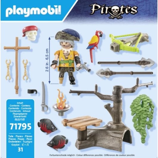 Conjunto de Brinquedo Playmobil Pirates 71795 Pirata 31 Peças Multicor