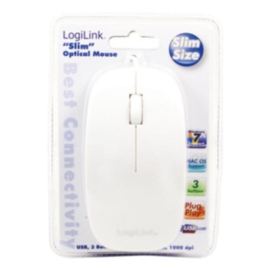 Rato LogiLink ID0062 USB Type-A 1000 DPI Branco Roda 3 Botões