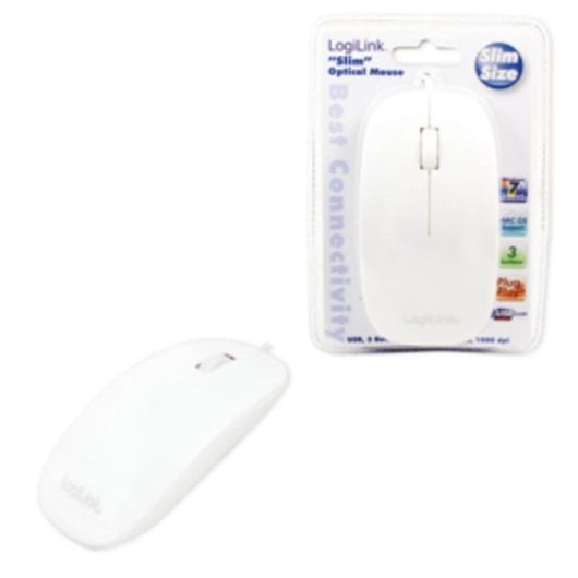 Rato LogiLink ID0062 USB Type-A 1000 DPI Branco Roda 3 Botões