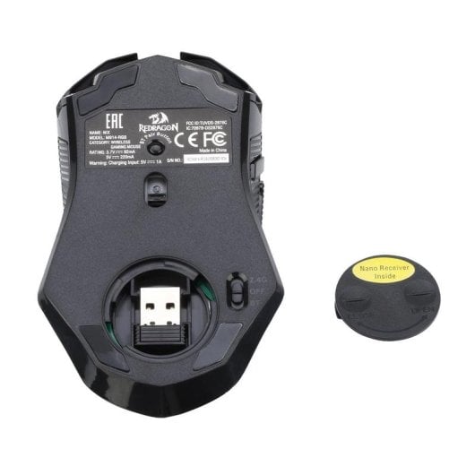 Rato REDRAGON M914-RGB NIX Wireless + Bluetooth + USB-C 1000Hz Preto RGB 9 Botões