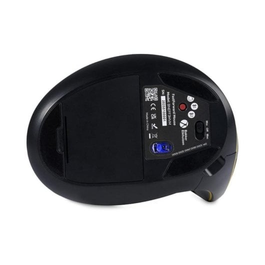 Souris BakkerElkhuizen FastForward Sans Fil Bluetooth USB-C 500 DPI Gris Ergonomique