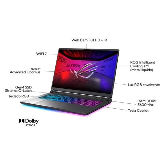 Portátil ASUS ROG Strix G18 18'' Intel Core Ultra 9 32GB 1TB SSD RTX 5070 Sem SO