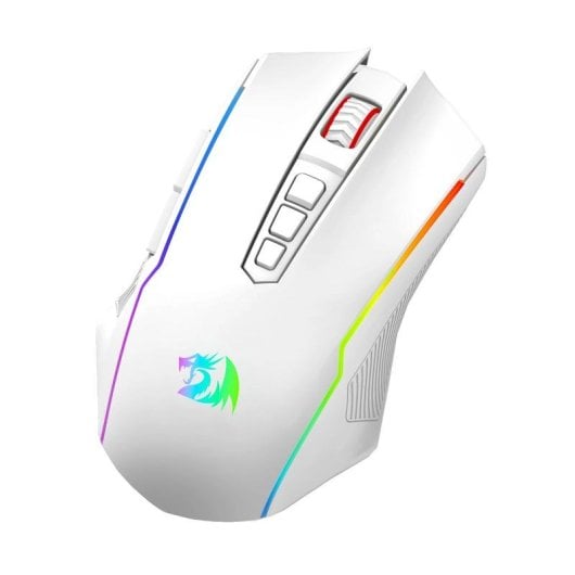 Rato REDRAGON M914W-RGB NIX Wireless + Bluetooth + USB-C 1000Hz Branco RGB 9 Botões