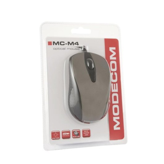 Rato MODECOM MC-M4 USB 800DPI Preto Cinzento Prateado Ambidestro