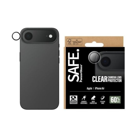 Protecteur d'objectif PanzerGlass SAFE. by pour iPhone Air Transparent