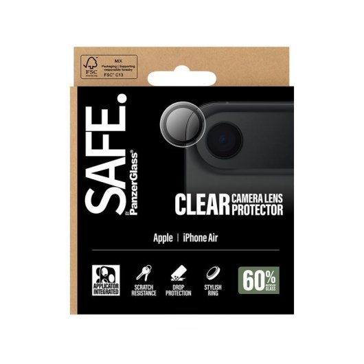 Protecteur d'objectif PanzerGlass SAFE. by pour iPhone Air Transparent
