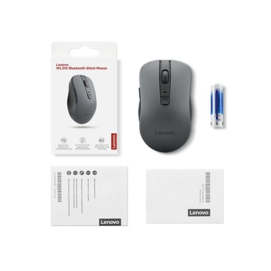 Souris Lenovo WL310 Bluetooth 1200DPI Gris Ambidextre 6 Boutons Ergonomique