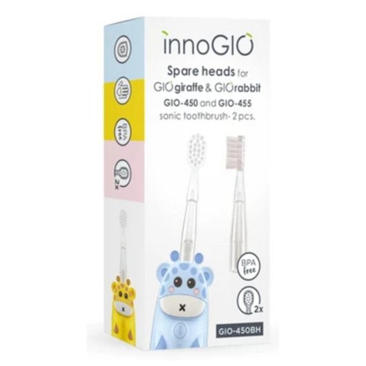 Tête de Brosse INNOGIO GIO-450BH Lot de 2 Transparentes Souples Enfants