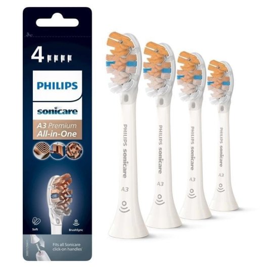 Aufsteckbürste Philips A3 Premium HX9094/10 4 Einheiten Zahnfleisch Plaque Weiß