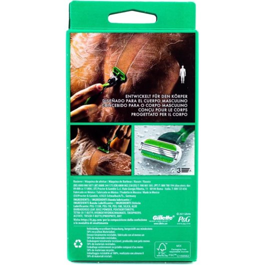 Maquinilla de afeitar Gillette BODY cuchilla extraíble con tira de lubricación