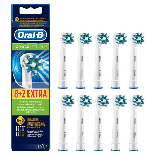 Cabezal Oral-B 81665364 Pack 10 unidades Azul Blanco Compatible Eléctrico