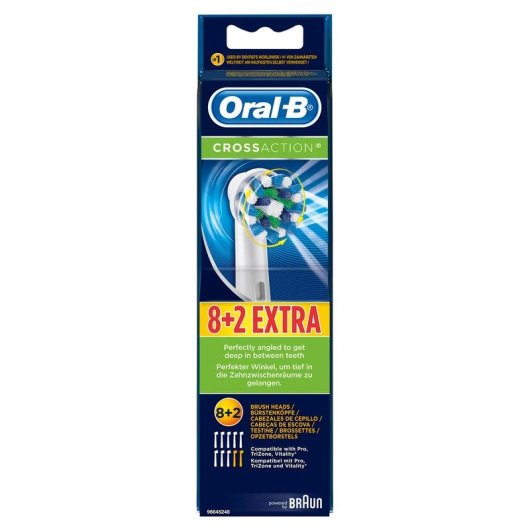Cabezal Oral-B 81665364 Pack 10 unidades Azul Blanco Compatible Eléctrico