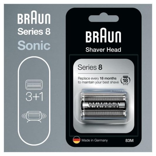 Cabeça de Barbear Braun Series 8 Cassette 83M Prata Compatível Series 8