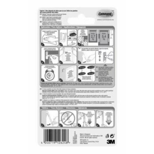 Etiqueta de Montagem Command 17201-4PK Branco 19mm x 70mm Interior 4 Unidades