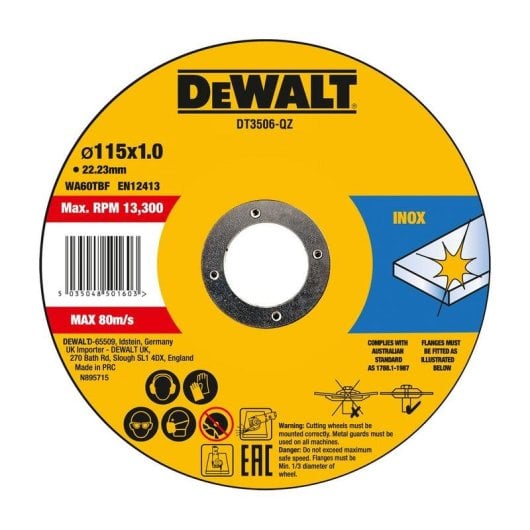 Disco de Corte DeWALT DT3506-QZ 1 peça Alta Performance para Amoladora Angular
