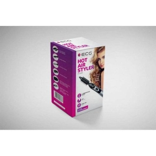 Escova Modeladora ECG HK1050 1000W 2 Velocidades Preto Prata