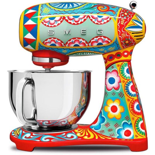 Batedeira Smeg SMF03DGEU Stand Mixer Multicolor 800W 4,8L Edição Sicily is my Love