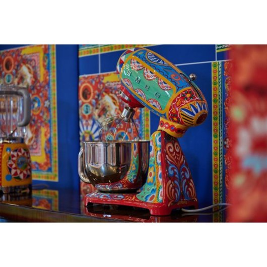 Batedeira Smeg SMF03DGEU Stand Mixer Multicolor 800W 4,8L Edição Sicily is my Love