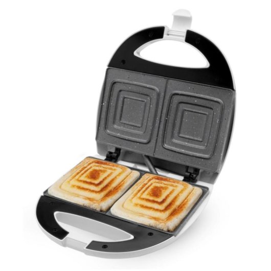 Sandwichiera SOGO SAN-SS-1880 800W 2 Fette Bianco Rivestimento Antiaderente