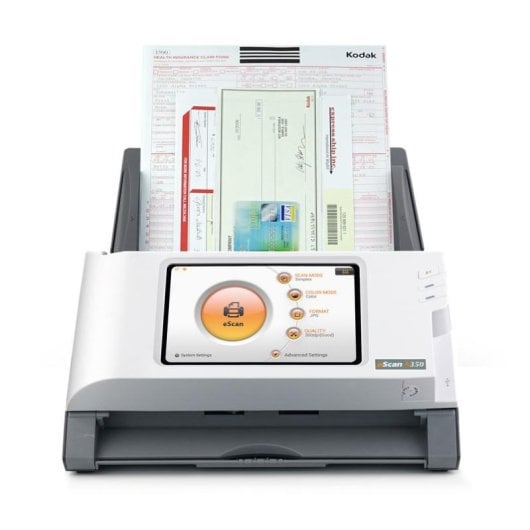 Scanner Plustek eScan A350 Essential ADF 600 DPI 50 feuilles écran tactile