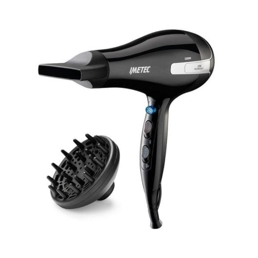 Phon Ionico Professionale Imetec K7 2000 2200W 3 Temperature 2 Velocità con Accessori Nero