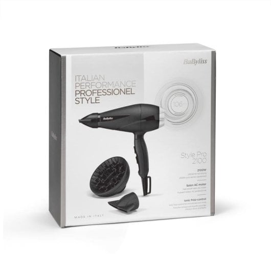 Secador de Cabelo BaByliss 6710DE Profissional Iónico 2100W com Difusor Preto