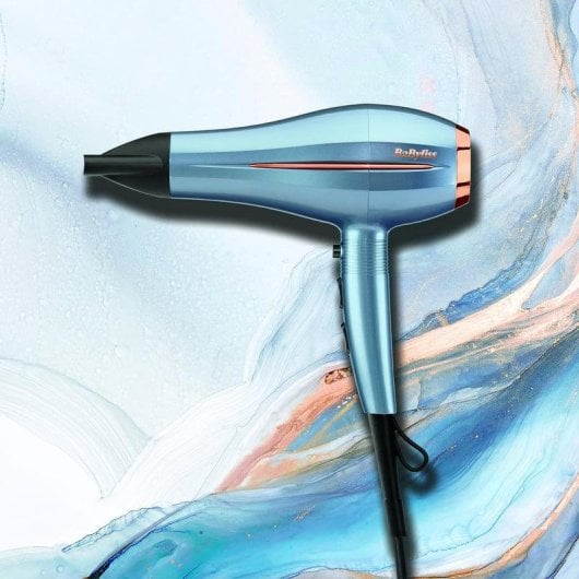 Sèche-cheveux BaByliss Denim Luxe Ionique 2200W 3 Niveaux de chaleur Bleu Cuivre