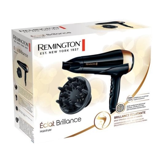 Asciugacapelli Remington D6098 Ionico Professionale 2200W con Accessori Nero Bronzo