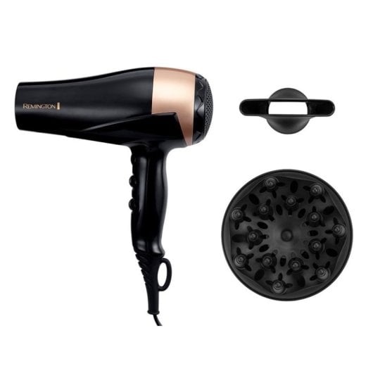 Sèche-cheveux Ionique Professionnel Remington D6098 2200W 3 Températures 2 Vitesses avec Accessoires Noir Bronze