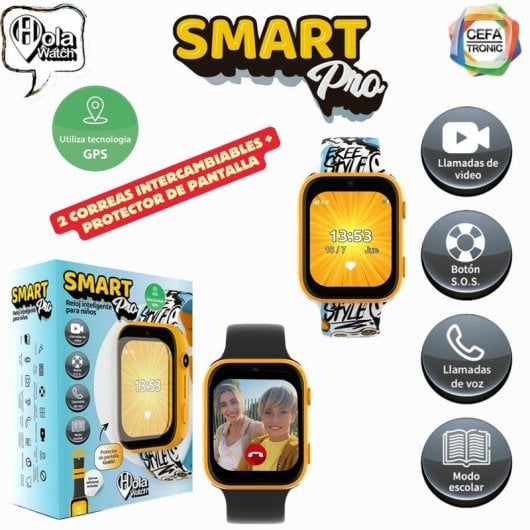 Cefa Toys Smart Pro WiFi 1.83'' Écran Tactile Noir IP66 Montre Connectée Enfant Caméra