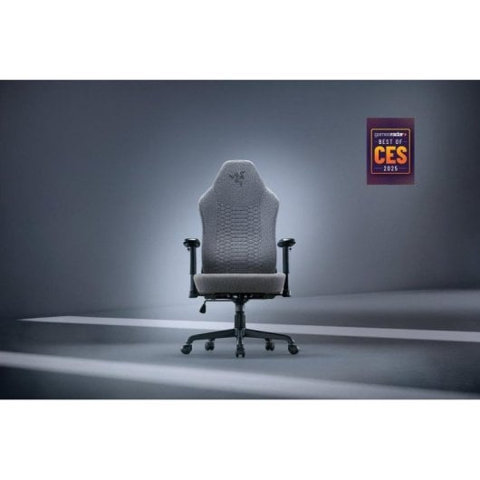 Cadeira Gaming Razer Iskur V2 X apoio lombar tecido cinza base aço 2D