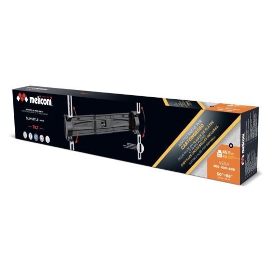 Suporte TV Meliconi SLIMSTYLE PLUS 600ST CG Inclinável 50-86 polegadas 45kg Preto