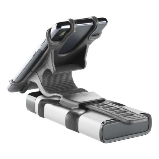 Support smartphone Cellularline Rider Power Bank silicone universel vélo noir