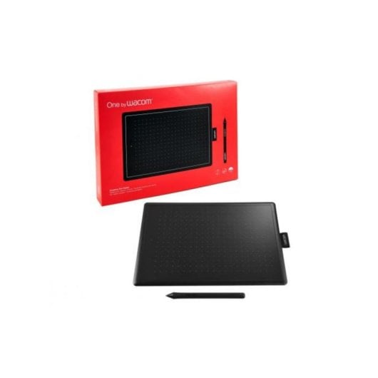 Grafiktablett Wacom One by Medium 216 x 135 mm 2540 LPI USB Schwarz Rot