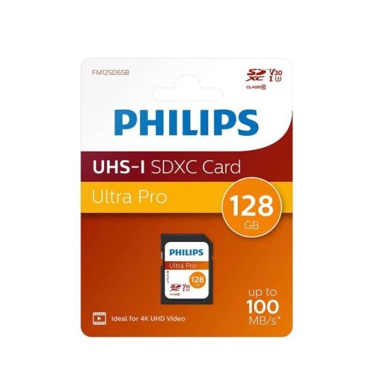 Cartão SD Philips FM12SD65B 128GB SDXC UHS-I Classe 10 U3 V30
