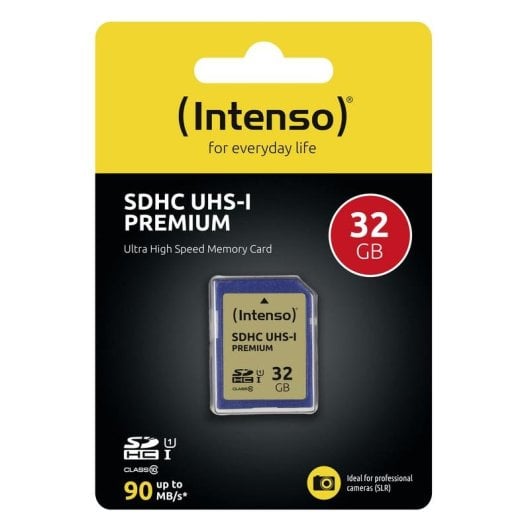 Cartão SD Intenso 32GB SDHC UHS-I Classe 10 90MB/s Resistente