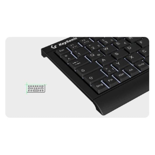 Teclado KeySonic KSK-3011ELC de membrana Tenkeyless retroiluminado USB QWERTZ
