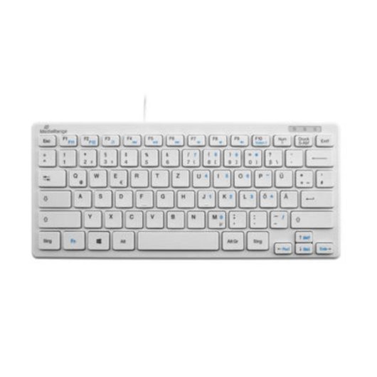 Teclado MediaRange MROS113 mini alámbrico USB compacto blanco QWERTZ