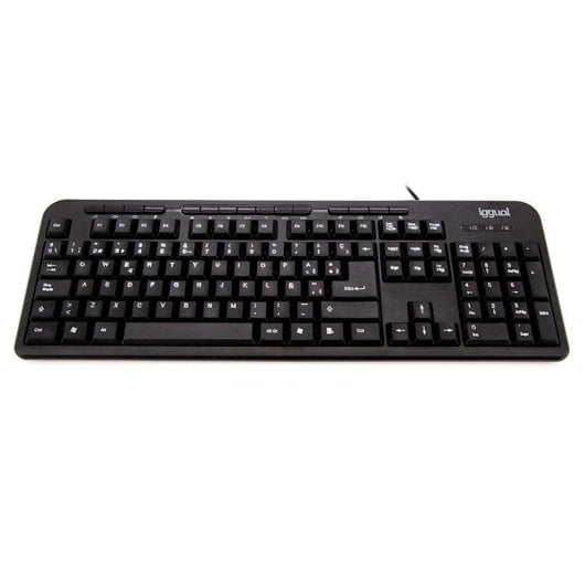 Tastatur IGGUAL CK-BASIC-120T Full-Size QWERTY Spanisch kabelgebunden mit Multimediatasten