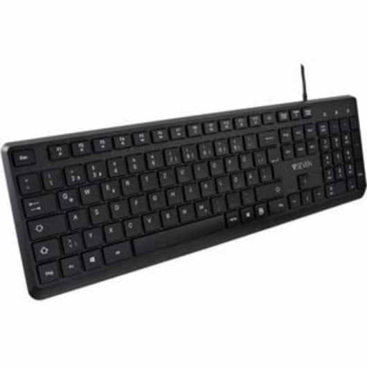 Teclado V7 KU350ES de membrana tamaño completo con USB y teclas multimedia