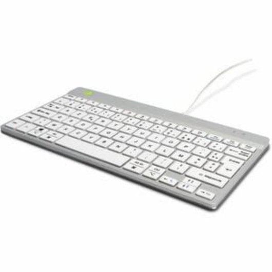 Teclado R-Go Tools Compact Break de membrane ergonomique AZERTY FR filaire blanc